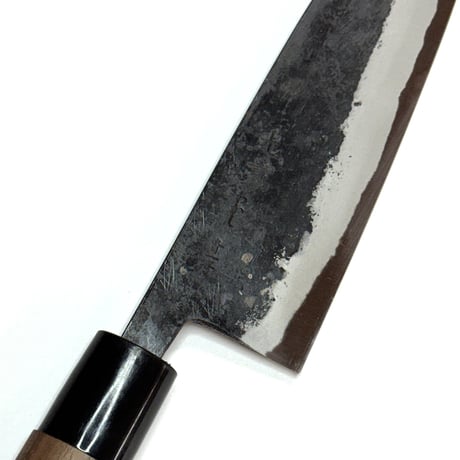 光貴鍛造｜沸かし｜三徳包丁150㎜｜黒打｜青紙１号｜胡桃丸柄