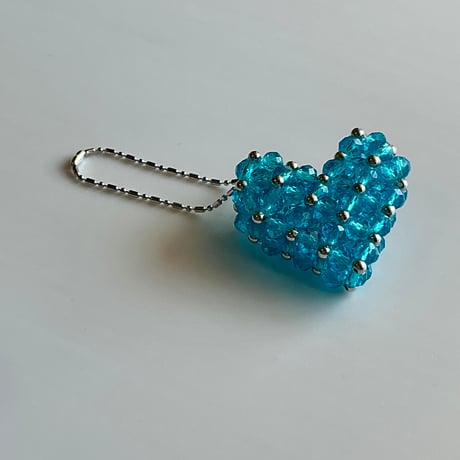 ハートビーズチャーム（Blue1）small