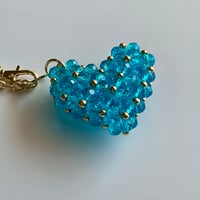 ハートビーズチャーム（Blue3）small