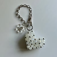 ハートビーズチャーム（クリア）small