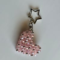 ハートビーズチャーム（pink）small