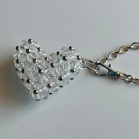 ハートビーズチャーム（クリア）small