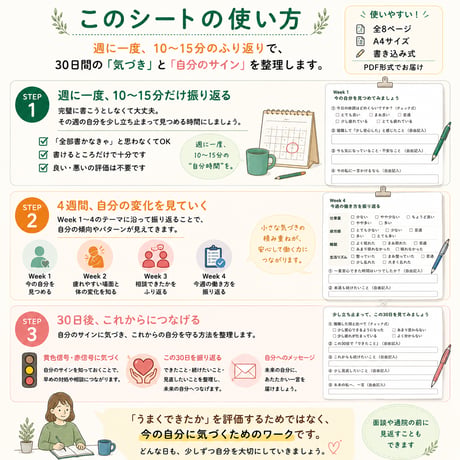 復職後30日セルフチェックシート（PDF）｜働き続ける準備シリーズ