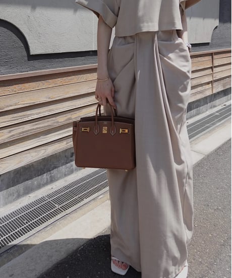 【3】Front Drape Pants(Beige)