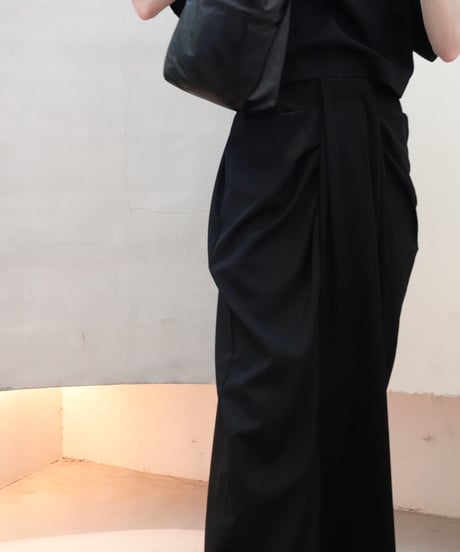 Front Drape Pants(Black)