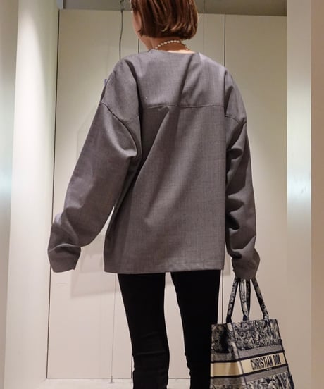 【1】Silent Line Tops（grey)