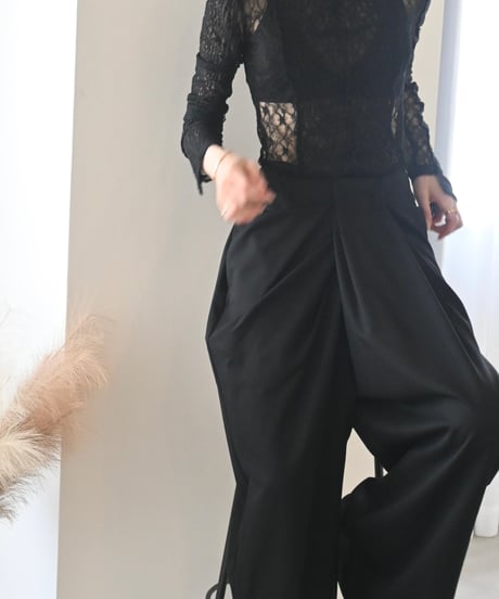 Front Drape Pants(Black)