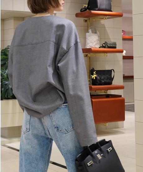 【1】Silent Line Tops（grey)