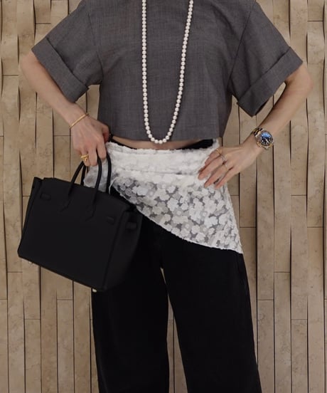 Velvet Line Blouse(Gray)