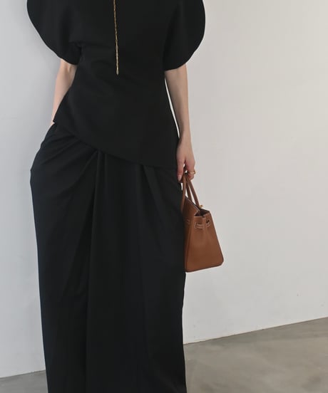 Front Drape Pants(Black)