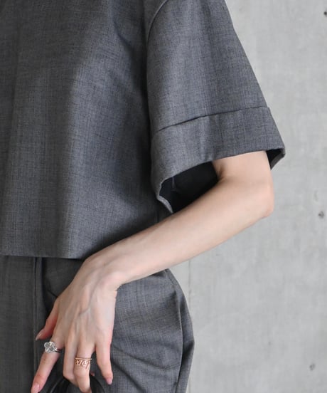 Velvet Line Blouse(Gray)
