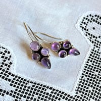 カボションアメジストシルバーピアス