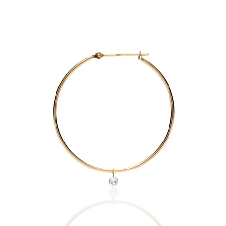 K18YG セルクル(30) ダイヤモンド フープピアス / Cercle Diamond Hoop Earrings
