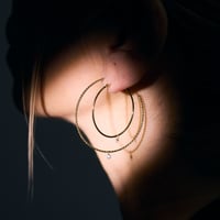 K18YG セルクル(30) ダイヤモンド フープピアス / Cercle Diamond Hoop Earrings