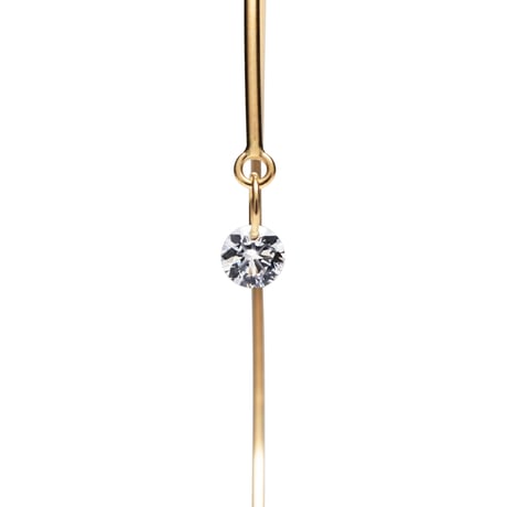 K18YG リーニュ ダイヤモンド フックピアス / Ligne Diamond Hook Earrings