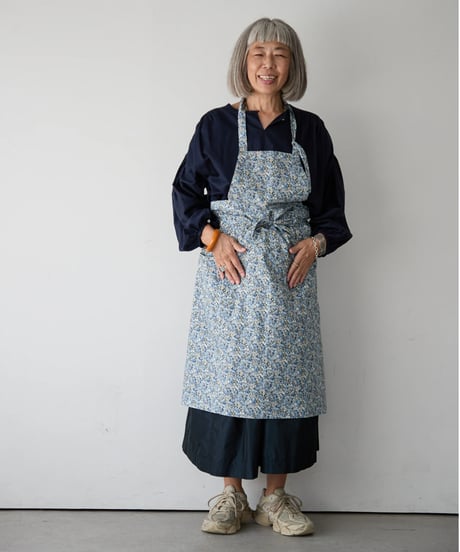 SQUARE APRON (Short) / LIBERTY Chive (blue)
