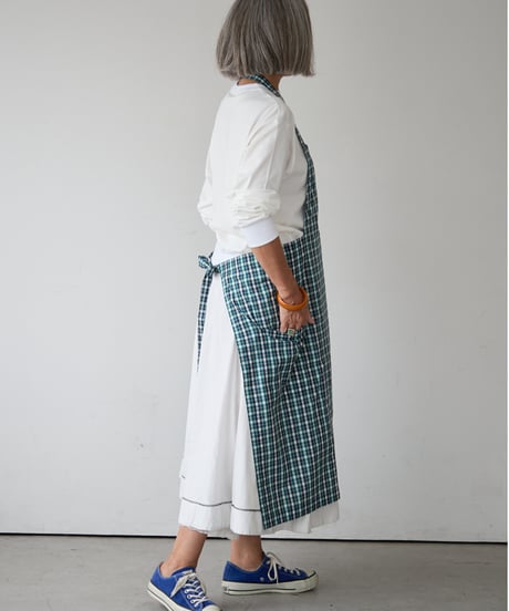 SQUARE APRON (Short) / LIBERTY Check (green)