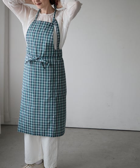 SQUARE APRON (Short) / LIBERTY Check (green)
