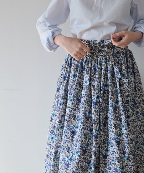 GATHERED APRON A/ LIBERTY Rachel (Blue)