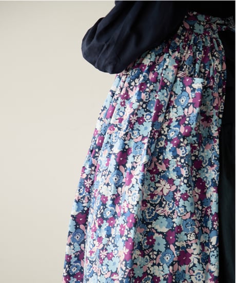 GATHERED APRON A / LIBERTY Gloria Romo (purple)
