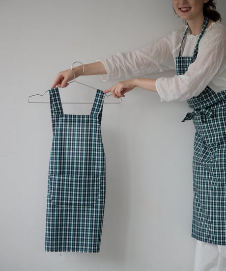 KIDS APRON L / LIBERTY Check (green)