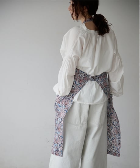 SQUARE APRON (Short) / LIBERTY Abbey Road (bordeaux)