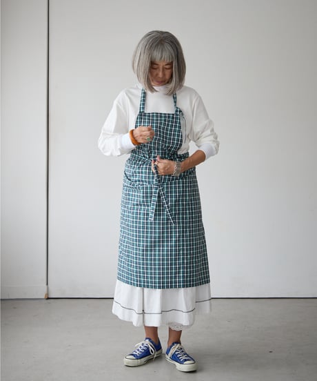 SQUARE APRON (Short) / LIBERTY Check (green)