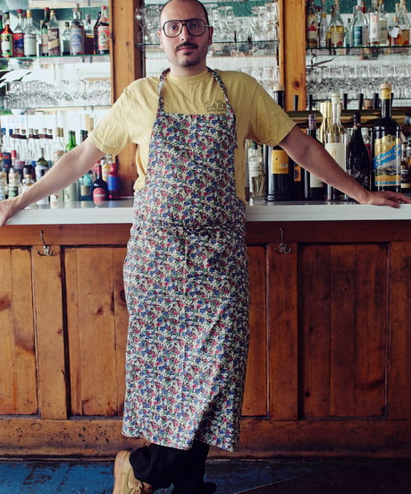KIDS APRON  / LIBERTY Alkanet (red×blue)