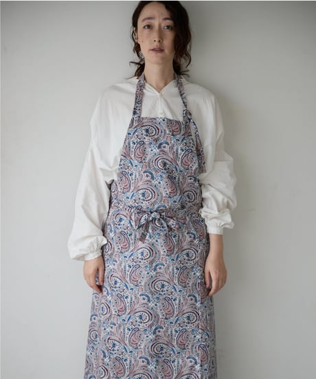SQUARE APRON (Short) / LIBERTY Abbey Road (bordeaux)