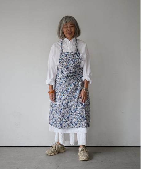 SQUARE APRON (Short) / LIBERTY Rachel (blue)
