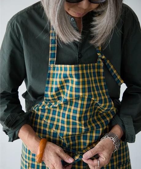CLASSIC APRON (Short) / LIBERTY Check (yellow×green)