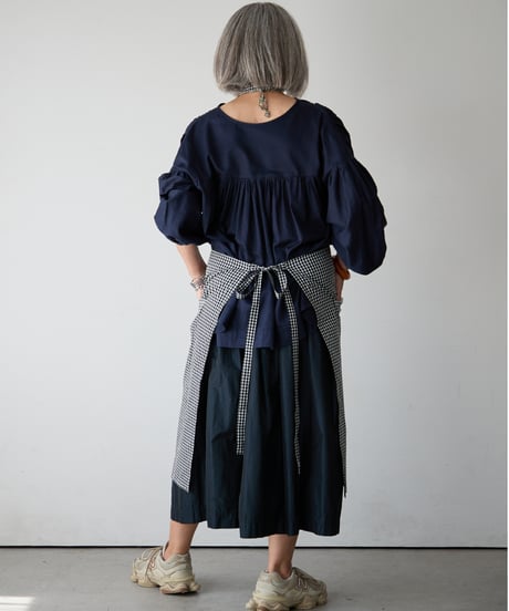 CLASSIC APRON (Short) / LIBERTY Check (black×white)