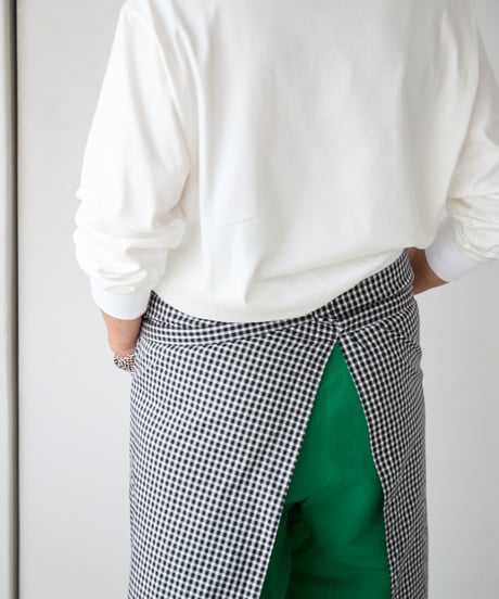 SQUARE APRON /  LIBERTY Check (black×white)
