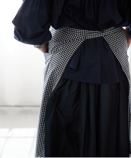 CLASSIC APRON (Short) / LIBERTY Check (black×white)