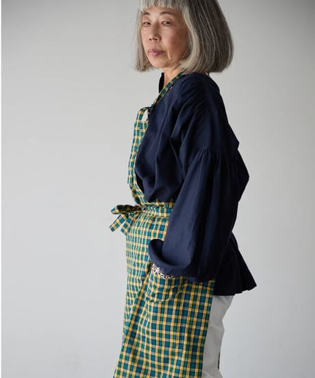SQUARE APRON (Short) / LIBERTY Check (yellow×green)