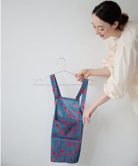 KIDS APRON / LIBERTY Mono Muse (turquoise)