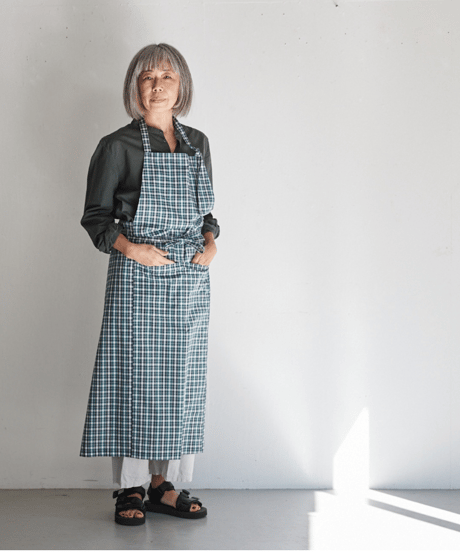 SQUARE APRON / LIBERTY Check (green)