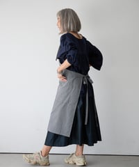 CLASSIC APRON (Short) / LIBERTY Check (black×white)