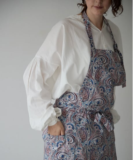 SQUARE APRON (Short) / LIBERTY Abbey Road (bordeaux)