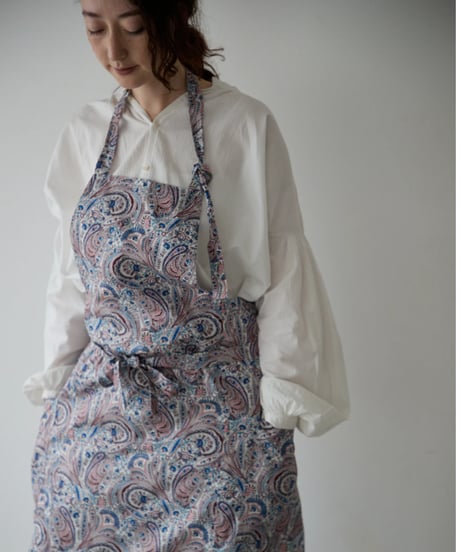 SQUARE APRON (Short) / LIBERTY Abbey Road (bordeaux)