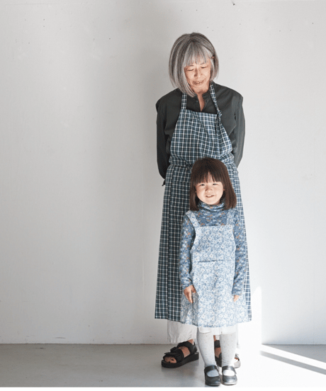 SQUARE APRON / LIBERTY Check (green)