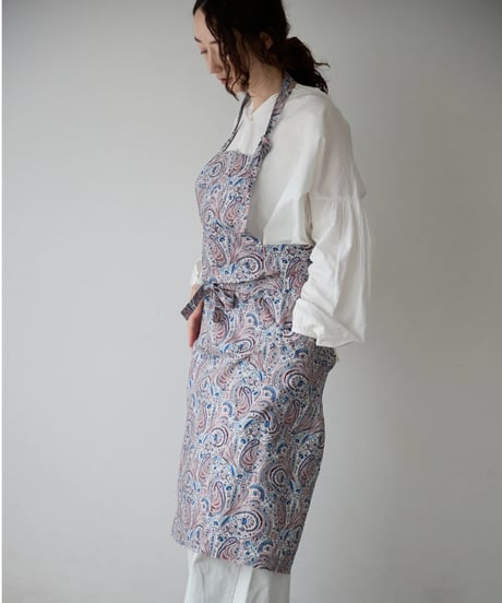SQUARE APRON (Short) / LIBERTY Abbey Road (bordeaux)