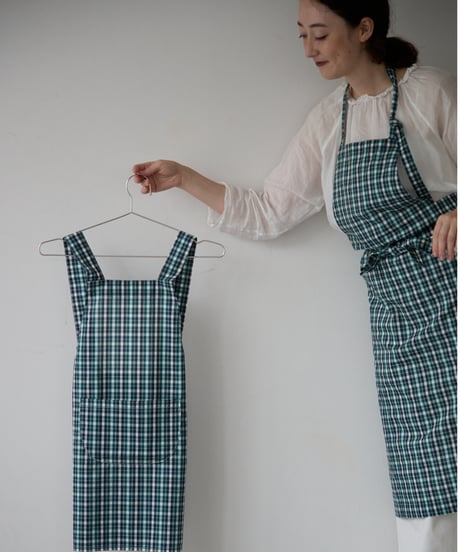 SQUARE APRON (Short) / LIBERTY Check (green)