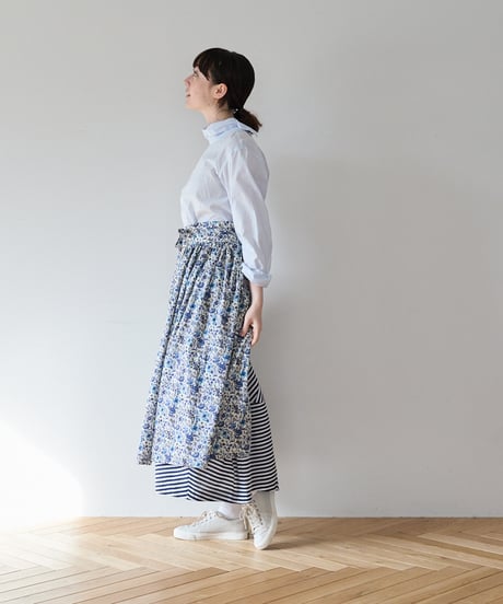 GATHERED APRON A/ LIBERTY Rachel (Blue)