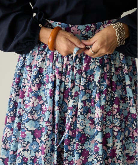 GATHERED APRON A / LIBERTY Gloria Romo (purple)