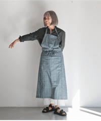 SQUARE APRON / LIBERTY Check (green)