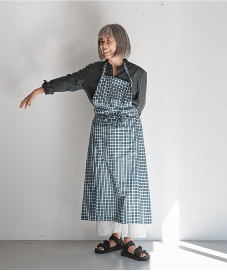 SQUARE APRON / LIBERTY Check (green)