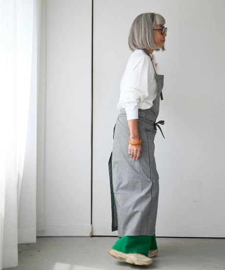 SQUARE APRON /  LIBERTY Check (black×white)