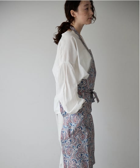SQUARE APRON (Short) / LIBERTY Abbey Road (bordeaux)