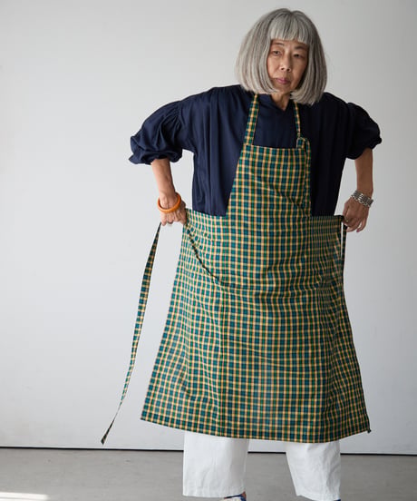 SQUARE APRON (Short) / LIBERTY Check (yellow×green)